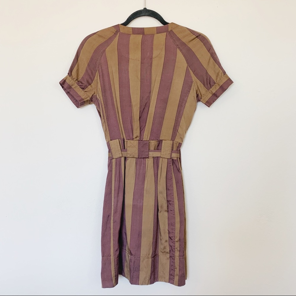 Marc Jacobs • Brown & Tan Vertical Stripe Dress - Picture 3 of 5